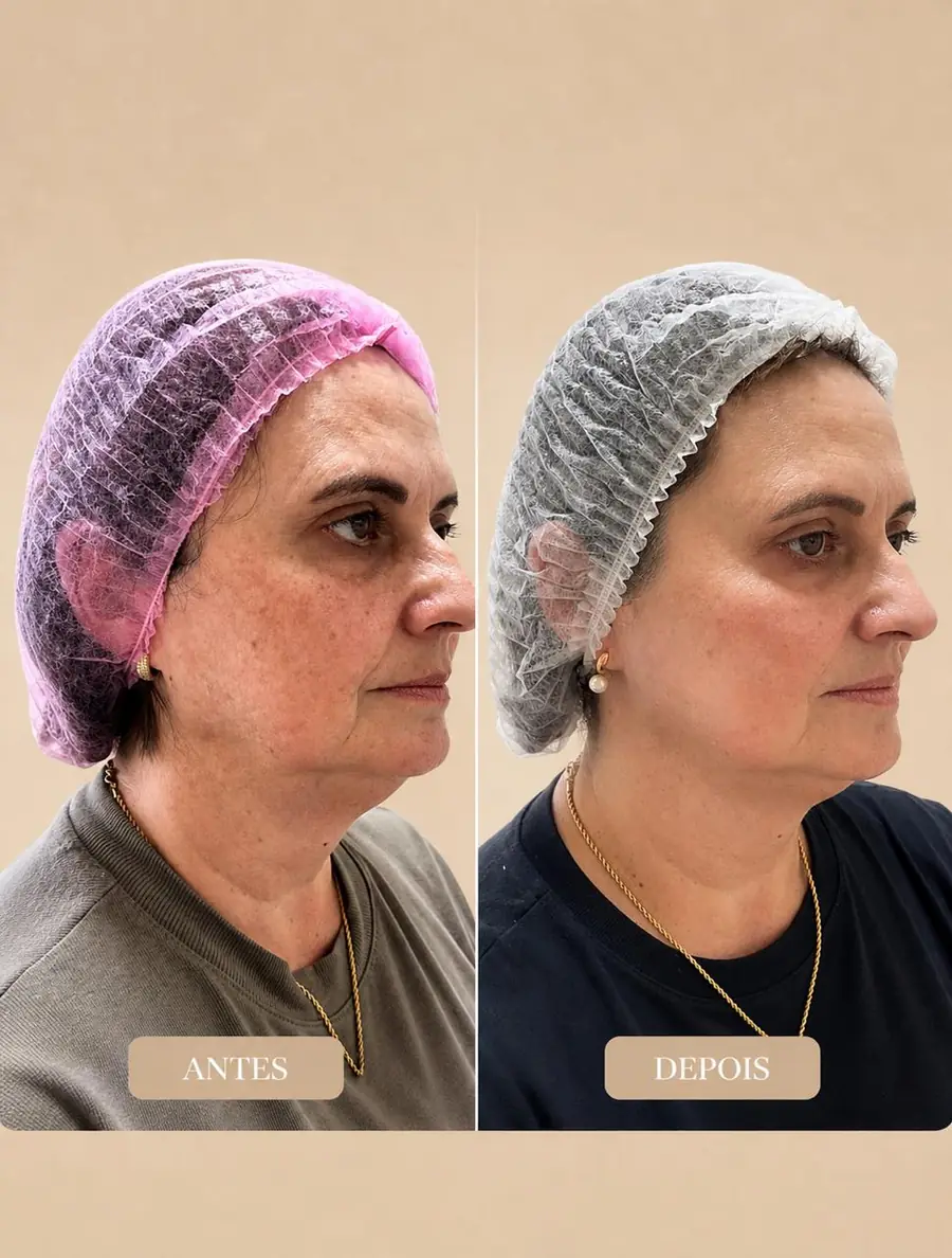 Caso real 07: Rejuvenescimento, contorno facial e uniformização da pele.